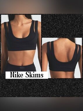 Nike Skims Double Strap Scoop Bra Obsidian
